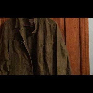 Long blue Jean jacket from J Jill.   Olive in color